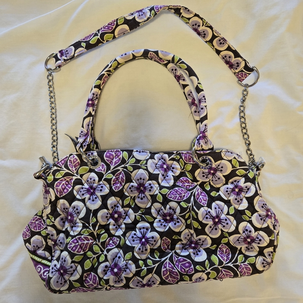Floral Purple and Green Women's Bag